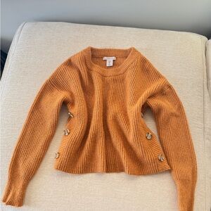 Sincerely Jules Orange Sweater with Side Buttons